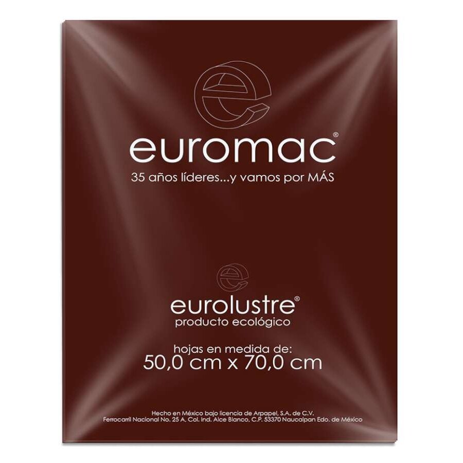 Papel Lustre Euromac Cafe 50X70 24 Hojas Articulos Escolar Y Oficina