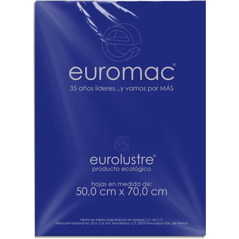 Papel Lustre Euromac Azul Rey 50X70 25 Hojas