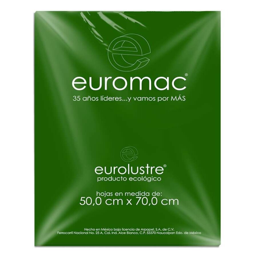 Papel Lustre Euromac Verde Bandera 50X70 25 Hojas