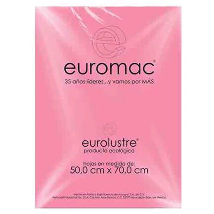 Papel Lustre Euromac Rosa Pastel 50X70 25 Hojas