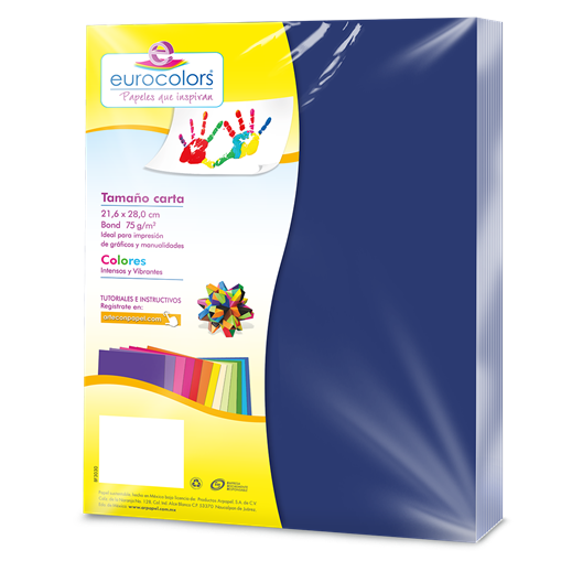 Papel Cortado Eurocolors Carta Azul Aquamarino C/100