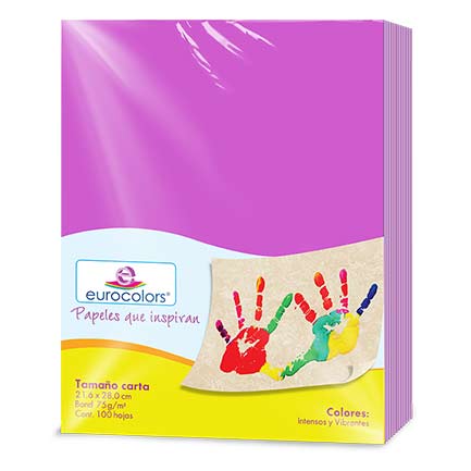 Papel Cortado Eurocolors Carta Purpura Paq C/100 Pz