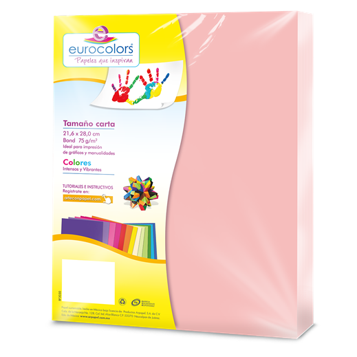 Papel Cortado Eurocolors Carta Rosa Pastel C/100