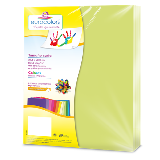 Papel Cortado Eurocolors Carta Verde Pastel C/100