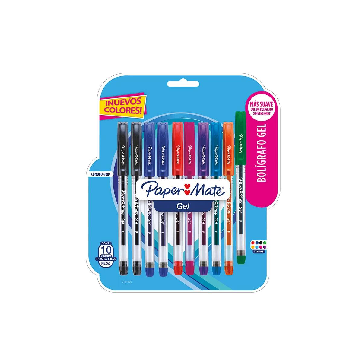 Bolígrafo De Gel Papermate Blt Mediano Colores Surtidos 10 Piezas 2121506