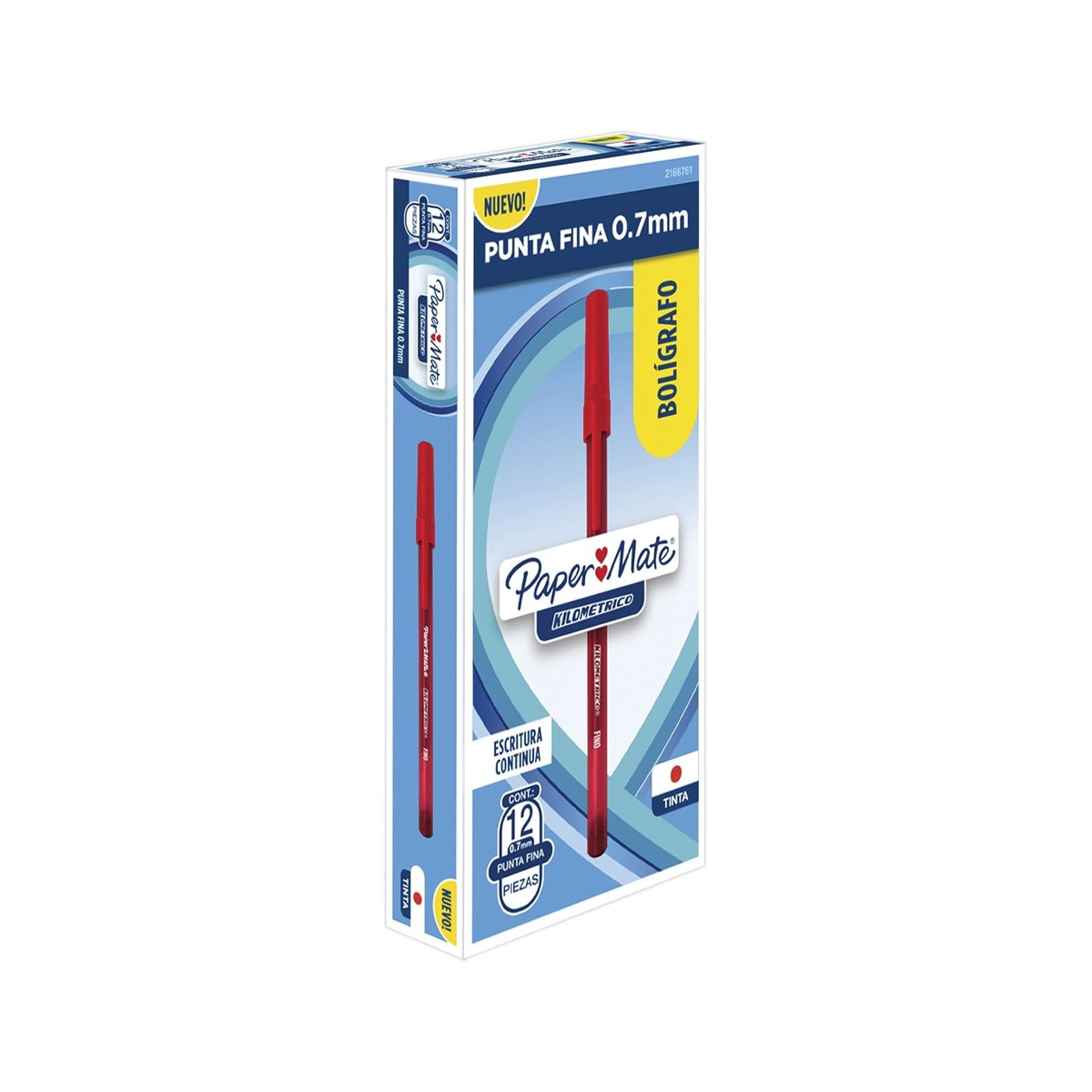 Bolígrafo Papermate Mediano Rojo Negro 12 Piezas 2129429