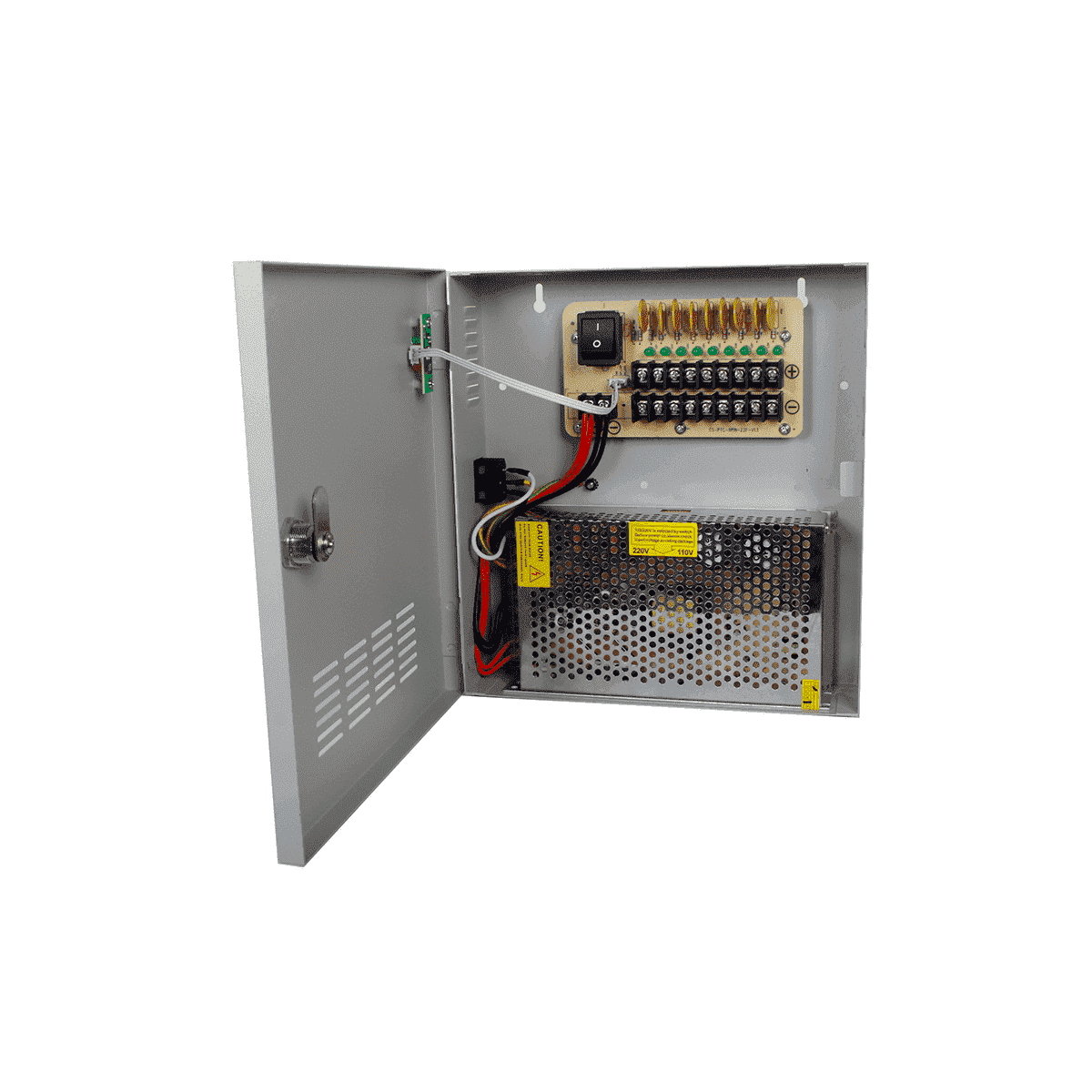 Fuente De Poder Saxxon 12V 20A + 2.2A Para 9 Camaras Gris Psu1220-D9