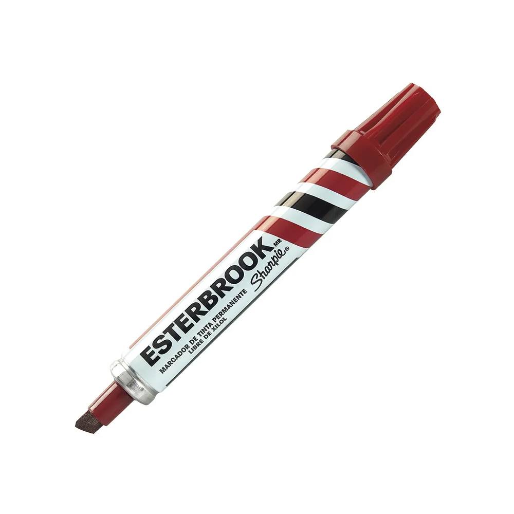 Marcadores Permanentes Sharpie Esterbrook Punta Cincelada Rojo 6 Piezas 2174193