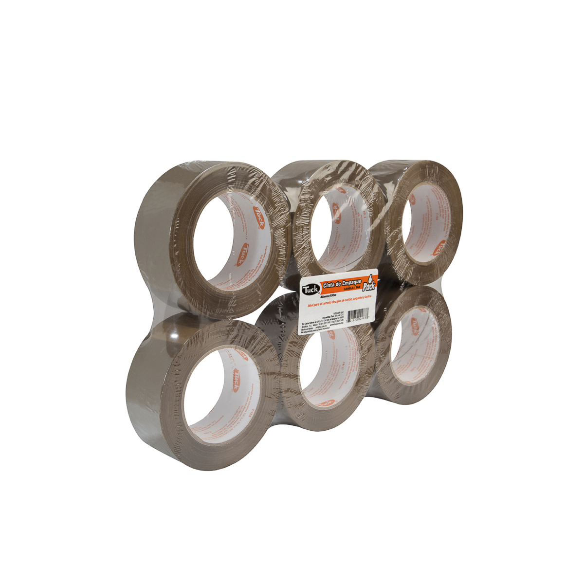Cinta Adhesiva Tuk 182C 48X150 Empaque Canela 6 Piezas