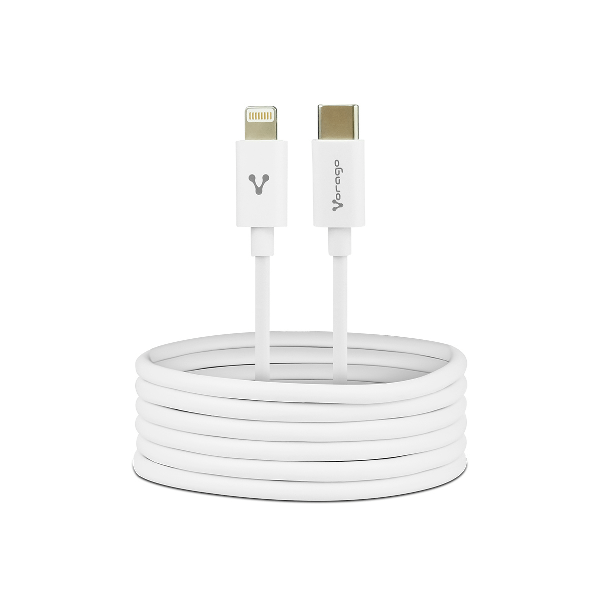 Cable Vorago Tipo C A Lightning 20W Carga Rápida 1 Metro Blanco Cab-125-Wh