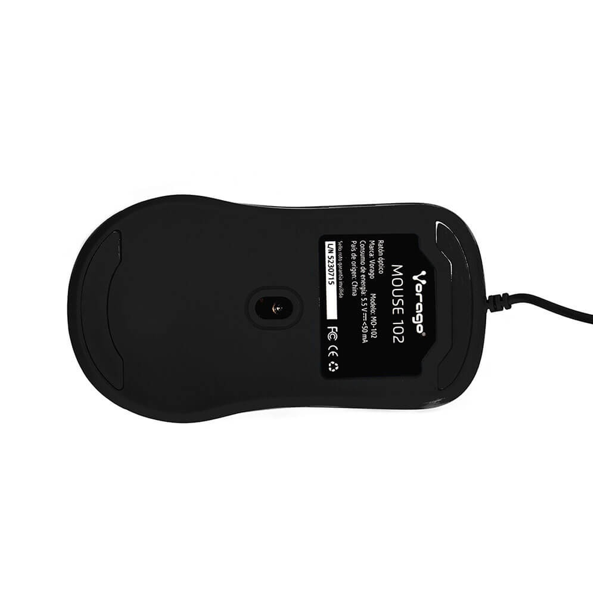 Mouse Ergonomico Optico Vorago Mo-102/N Alambrico Usb 1600 Dpi Negro