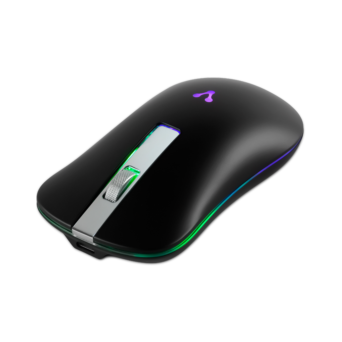 Mouse Vorago Mo-305-Bk Slim Rgb Inalámbrico Recargable Negro