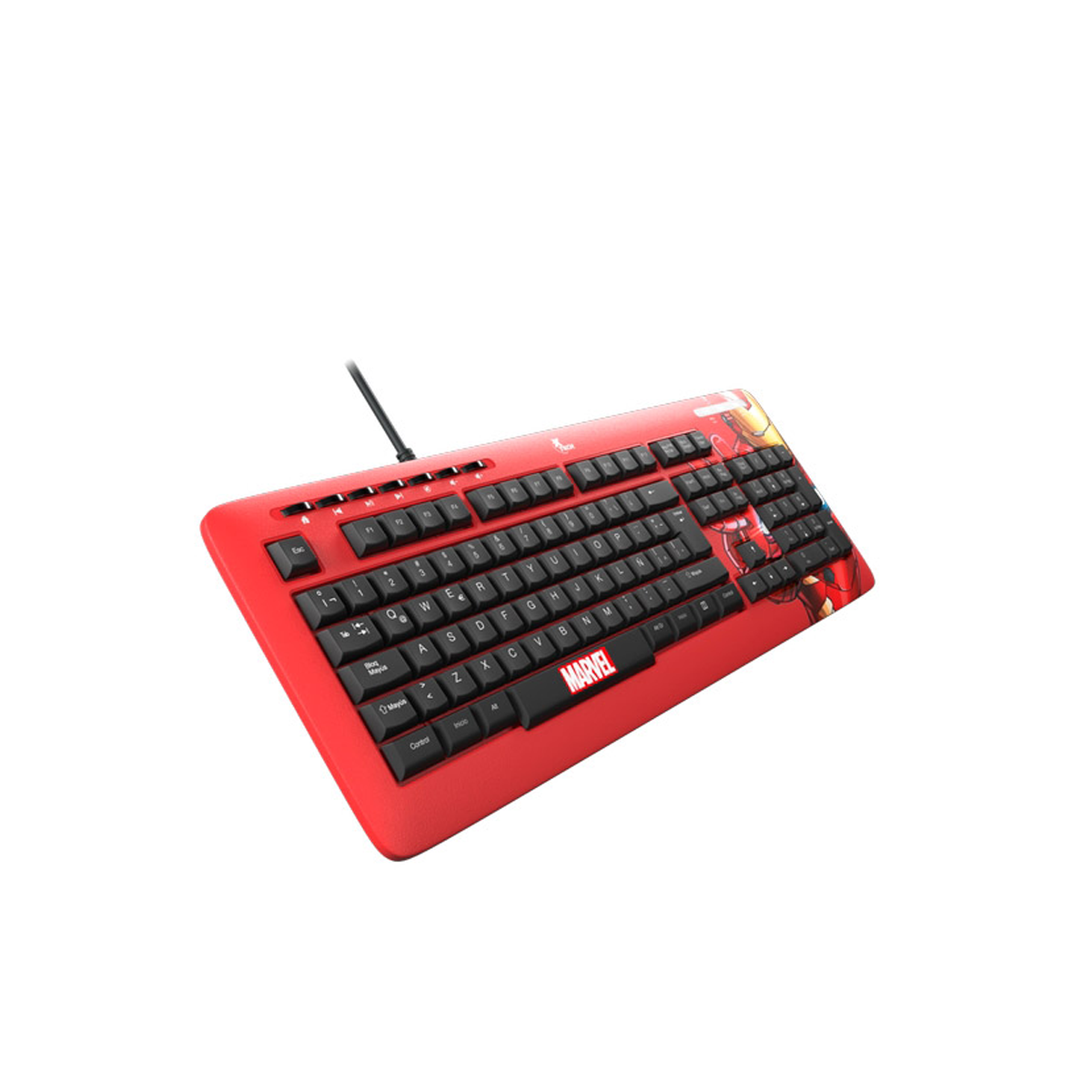 Teclado Xtech Xtk-M401Im Edicion Iron Man Formato Completo Alambrico Usb Rojo Español